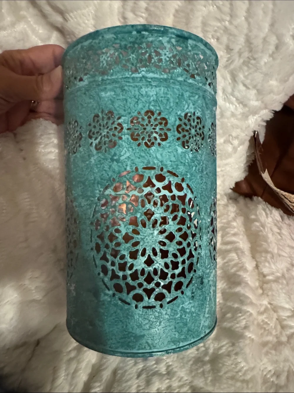 Teal Decorative Metal Lantern – Home Accents